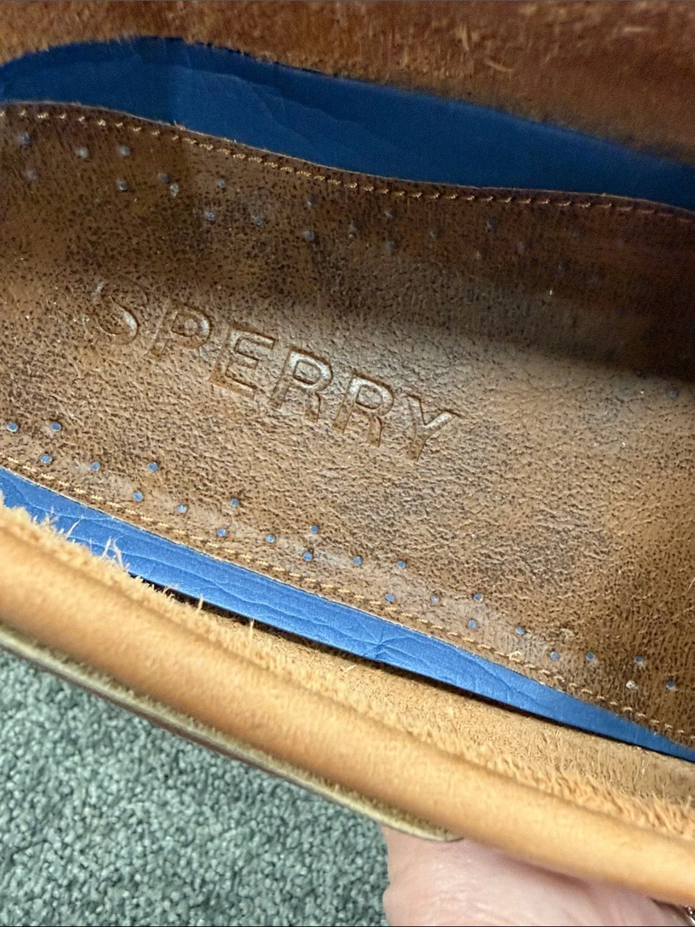 Sperry Shoes Mens 14 Tan Leather Boat 2 Eye Top Sider Slip On Loafer Classic